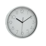 Reloj de Pared de 30 cm Diseño Minimalista Color Blanco con Marco Plateado