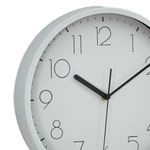 Reloj de Pared de 30 cm Diseño Minimalista Color Blanco con Marco Plateado