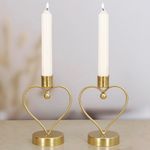 Set de 2 Candeleros Dorados de Corazón para Vela