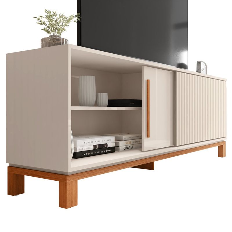 Rack para TV Mondrian de 179.4 cm con Puerta Corrediza Color Beige y Madera