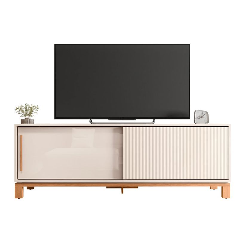 Rack para TV Mondrian de 179.4 cm con Puerta Corrediza Color Beige y Madera