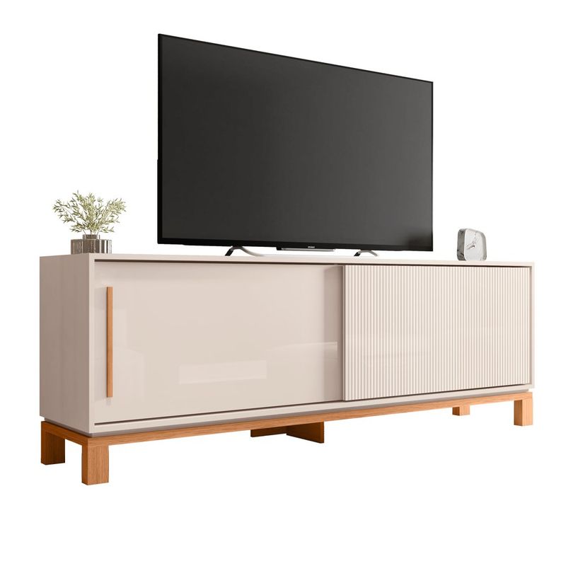 Rack para TV Mondrian de 179.4 cm con Puerta Corrediza Color Beige y Madera