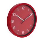 Reloj de Pared de 30 cm Diseño Minimalista Color Rojo con Números Blancos