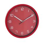 Reloj de Pared de 30 cm Diseño Minimalista Color Rojo con Números Blancos
