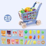 Carrito de Supermercado de Juguete con Accesorios para Niños 25 Piezas Multicolor