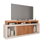 Rack para TV Aegon de 180 cm con Estantes Abiertos y Puertas Corredizas Color Beige y Madera