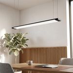 Lámpara Colgante Lineal LED de 40 W Luz Neutra Atenuable 120 Cm Color Negro