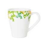 Vajilla de 12 Piezas de Vidrio Opal Color Blanco con Diseño de Hojas Verdes