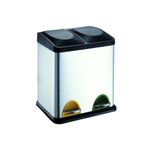 Basurero de Doble Compartimiento de 30 L en Acero Inoxidable con Pedal