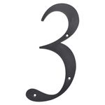 Número 3 para Identificación de Casa Material Plástico Color Negro de 6 Plg