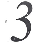 Número 3 para Identificación de Casa Material Plástico Color Negro de 6 Plg