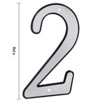 Número 2 para Identificación de Casa Material Plástico Reflectante de 4 Plg