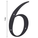 Número 6 para Identificación de Casa Color Negro de 6 Plg