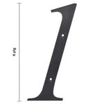 Número 1 para Identificación de Casa Color Negro de 6 Plg