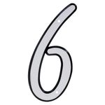 Número 6 para Identificación de Casa Plástico Reflectante de 4 Plg
