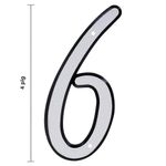 Número 6 para Identificación de Casa Plástico Reflectante de 4 Plg