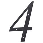 Número 4 para Identificación de Casa Material Plástico Color Negro de 6 Plg