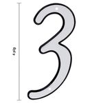 Número 3 para Identificación de Casa Reflectante de 4 Plg