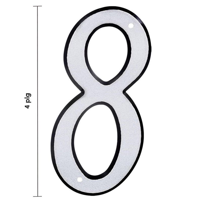 Número 8 para Identificación de Casa Reflectante de 4 Plg
