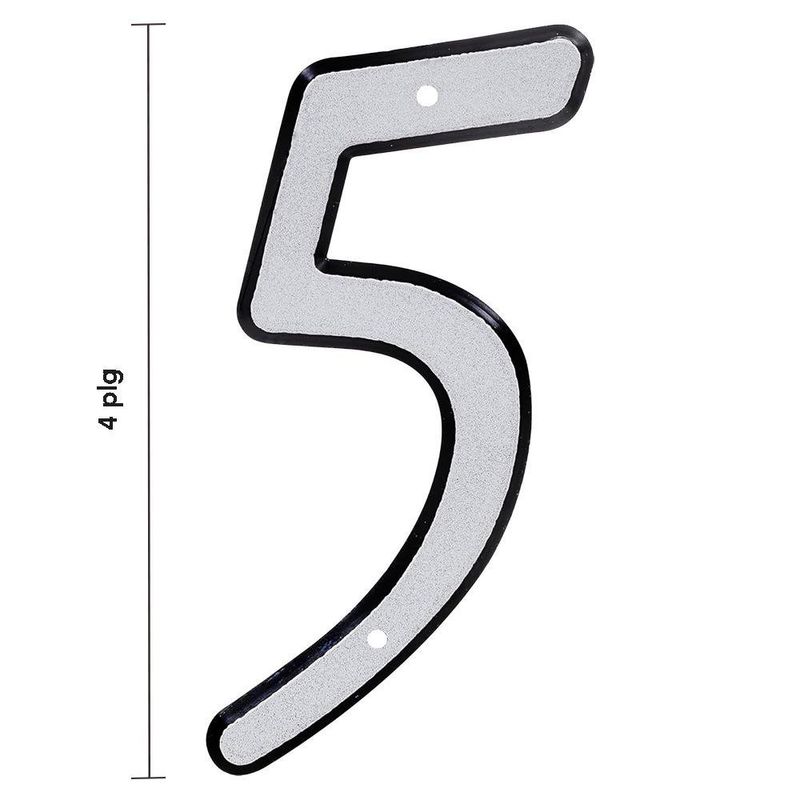 Número 5 para Identificación de Casa Reflectante de 4 Plg