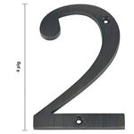 Número 2 para Identificación de Casa Color Bronce Negro de 4 Plg