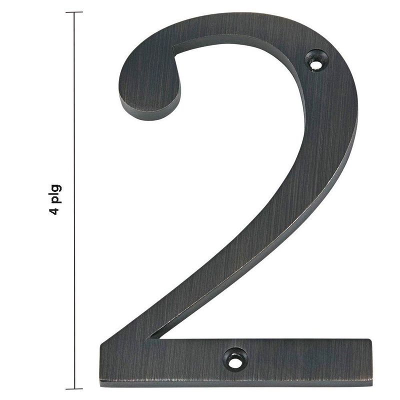 Número 2 para Identificación de Casa Color Bronce Negro de 4 Plg