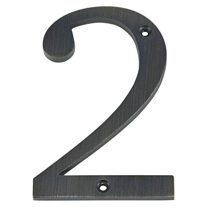 Número 2 para Identificación de Casa Color Bronce Negro de 4 Plg