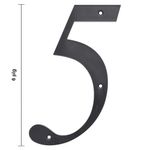 Número 5 para Identificación de Casa Material Plástico Color Negro de 6 Plg