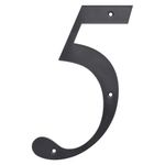 Número 5 para Identificación de Casa Material Plástico Color Negro de 6 Plg