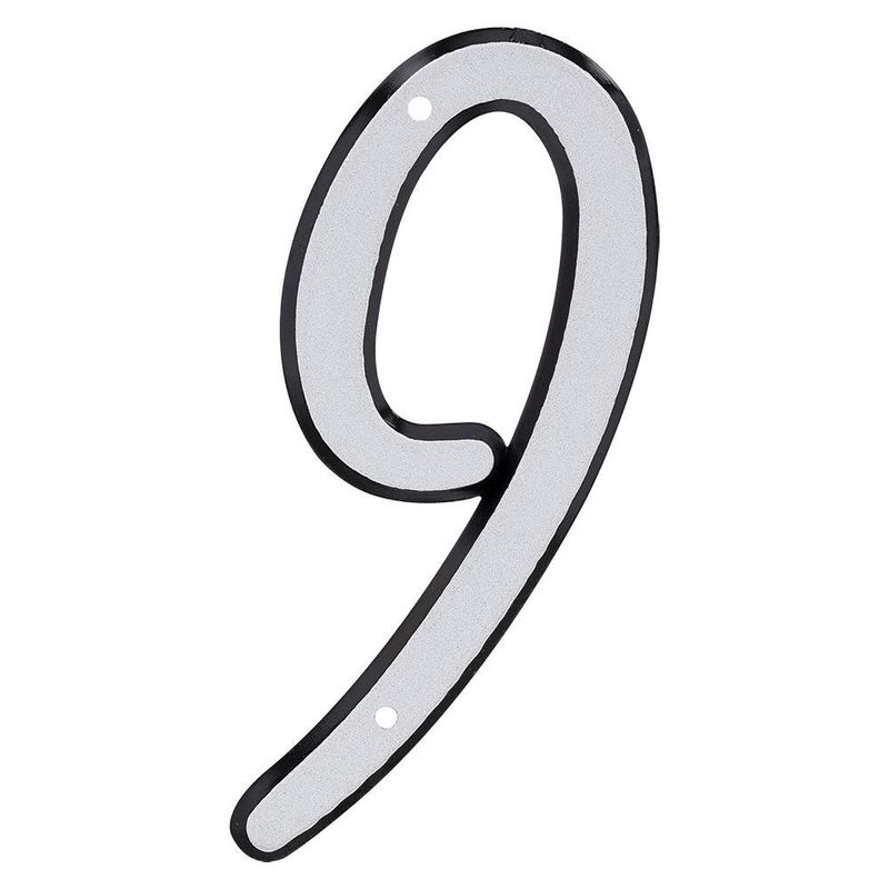 Número 9 para Identificación de Casa Material Reflectante de 4 Plg