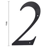 Número 2 para Identificación de Casa Plástico Color Negro de 6 Plg