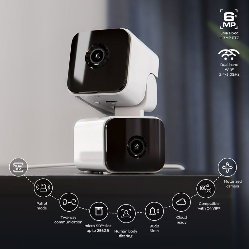Camara Interior Doble Lente PTZ Inteligente