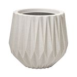 Maceta Origami Redonda Decorativa de 22 cm Color Blanco