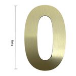 Número 0 para Identificación de Casa Color Dorado de 6 Plg