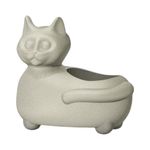 Maceta Decorativa Figura de Gato Acostado de 24 Cm Color Blanco