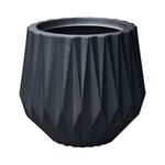 Maceta Origami Redonda Decorativa de 22 cm Color Negro