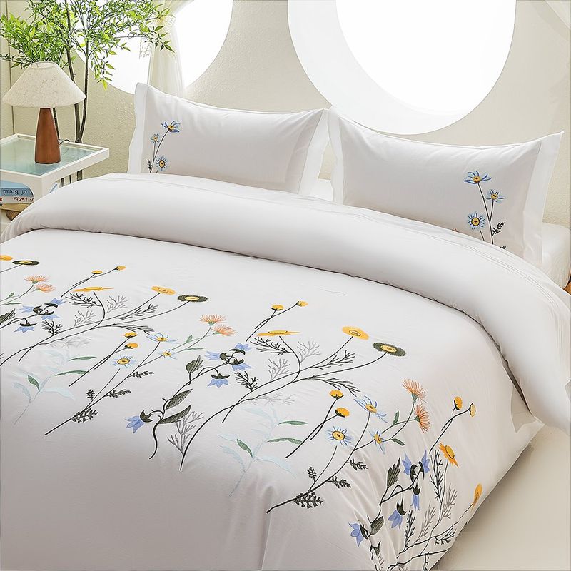 Funda Duvet Queen 100% Algodón 200 Hilos con 2 Fundas Diseño Natura