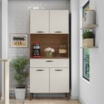 Gabinete de Cocina Cris con 4 Puertas y 1 Gaveta de 170 x 74 x 36 cm Color Beige y Blanco
