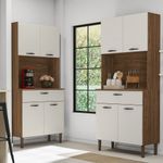 Gabinete de Cocina Cris con 4 Puertas y 1 Gaveta de 170 x 74 x 36 cm Color Beige y Blanco