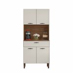 Gabinete de Cocina Cris con 4 Puertas y 1 Gaveta de 170 x 74 x 36 cm Color Beige y Blanco