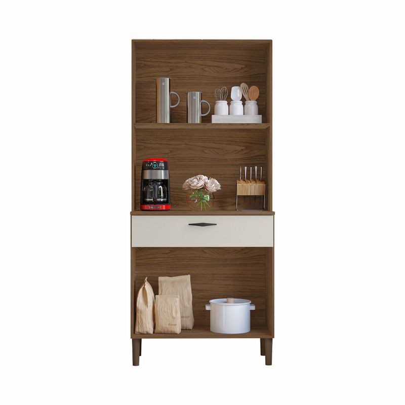 Gabinete de Cocina Cris con 4 Puertas y 1 Gaveta de 170 x 74 x 36 cm Color Beige y Blanco