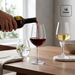 Set de 18 Copas y Vasos de Vidrio de 350, 460 y 550 mL Transparentes