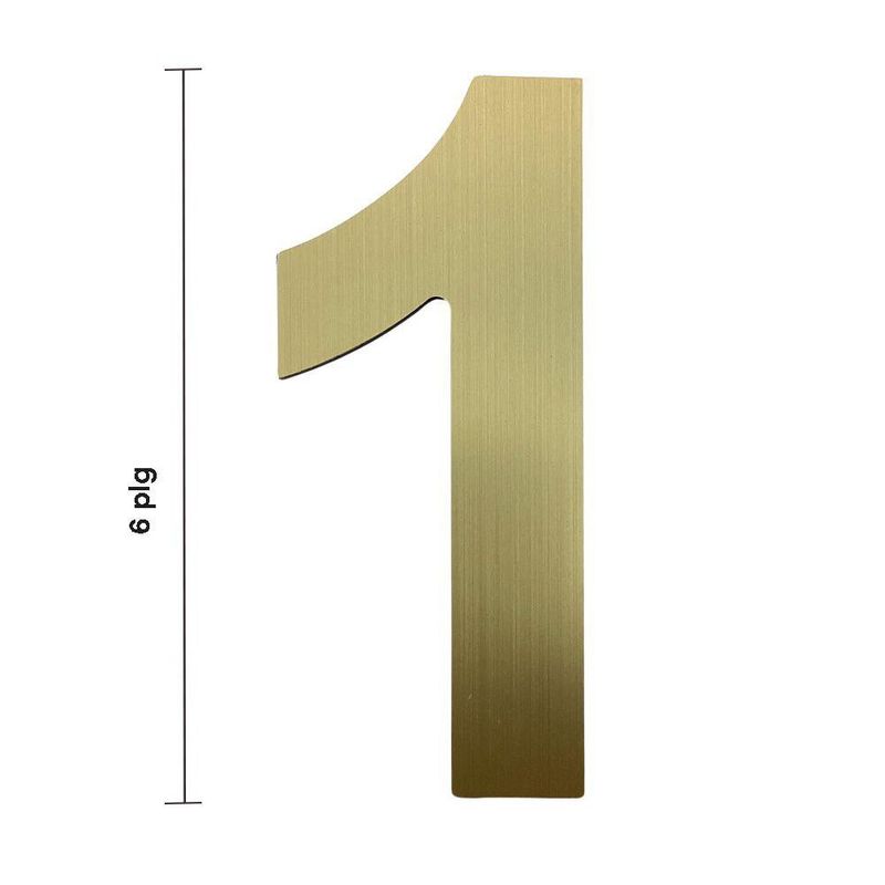 Número 1 para Identificación de Casa Color Dorado de 6 Plg