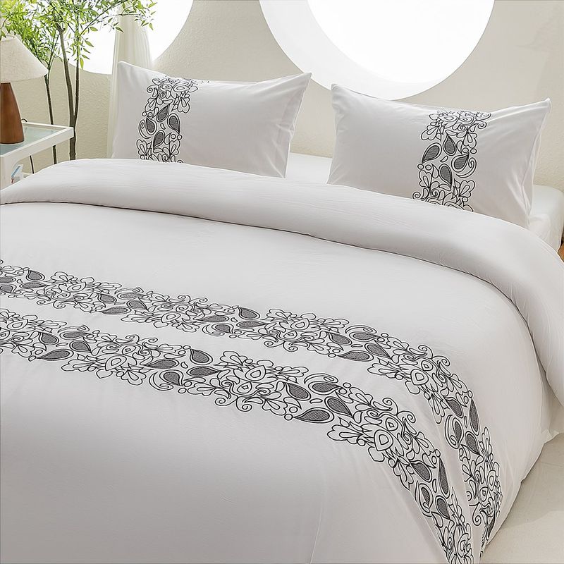 Funda Duvet Queen 100% Algodón 200 Hilos con 2 Fundas Diseño Serenya