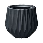 Maceta Origami Redonda Decorativa de 30 cm Color Negro
