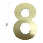 Número 8 para Identificación de Casa Color Dorado 6 Plg