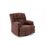 Sillón Reclinable Morton Mecedor Tapizado Color Café para Sala o Descanso