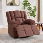 Sillón Reclinable Morton Mecedor Tapizado Color Café para Sala o Descanso