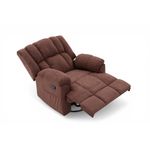 Sillón Reclinable Morton Mecedor Tapizado Color Café para Sala o Descanso