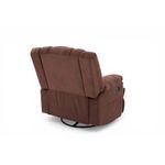 Sillón Reclinable Morton Mecedor Tapizado Color Café para Sala o Descanso